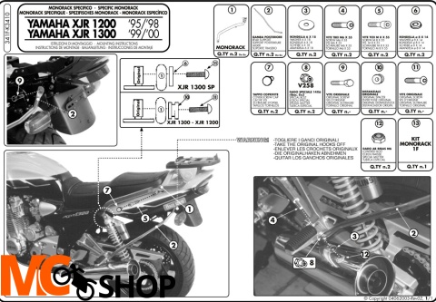 Stelaż centralny Givi 341F Yamaha XJR