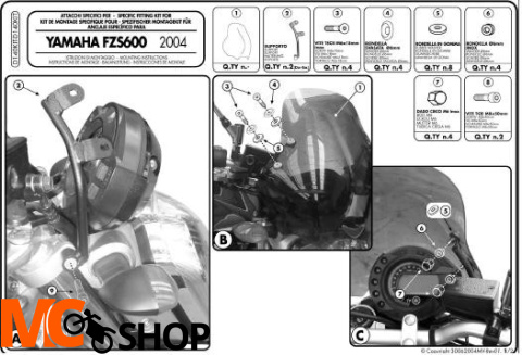 GIVI D140KIT MOCOWANIE SZYBY 140D