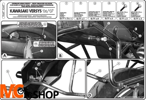 GIVI PL447 stelaż boczny KAWASAKI VERSYS 650 '06-09