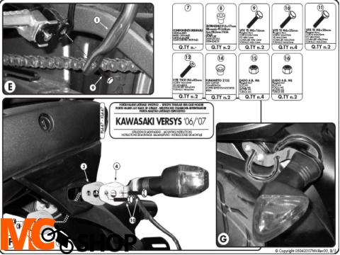 GIVI PL447 stelaż boczny KAWASAKI VERSYS 650 '06-09