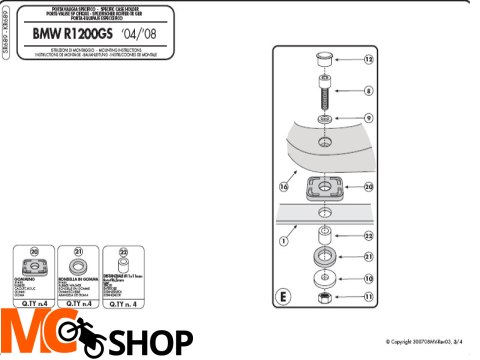 GIVI SR689 BAGAŻNIK BMW R 1200 GS \'04-09