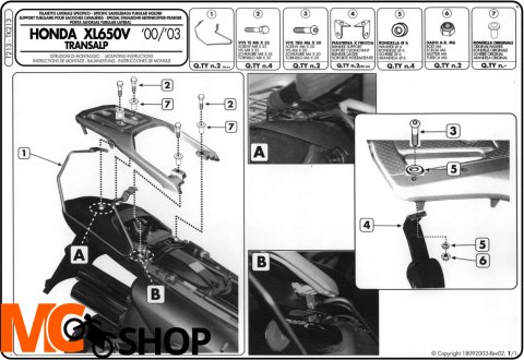 GIVI T213 stelaż sakw do Transalp / mt-07 tracer