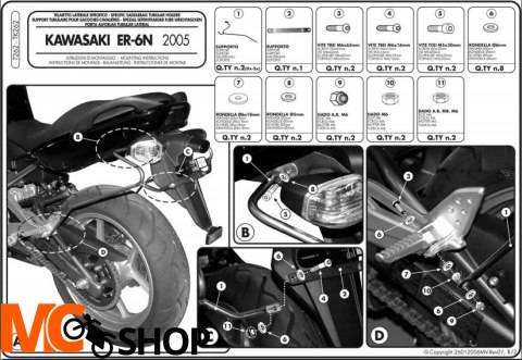 Givi T262 Stelaż sakw do Kawasaki ER-6N ER6f