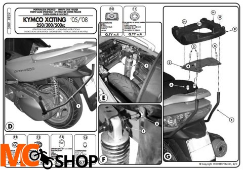 Givi SR89 Stelaż MONOKEY-Kymco Xciting 250-300-500 05-09.