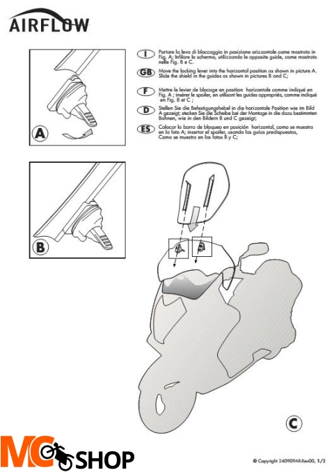 GIVI AF5107 szyba Airflow BMW F 700 GS