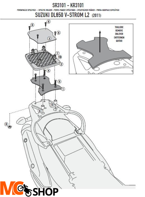 Givi SR3101 MOCOWANIE do SUZUKI DL 650 L2