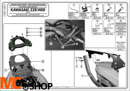 GIVI 4106FZ STELAŻ CENTRALNY KUFRA KAWASAKI ZZR 1400 (12 > 15)