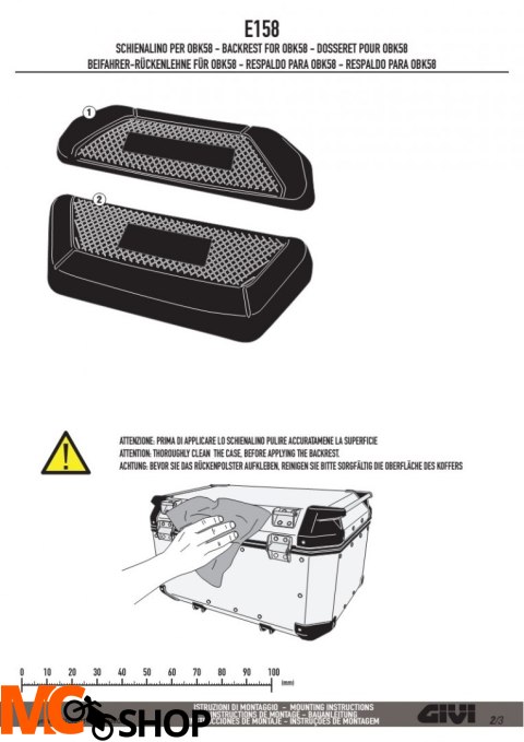 GIVI E158 OPARCIE KUFRA OUTBACK 58L