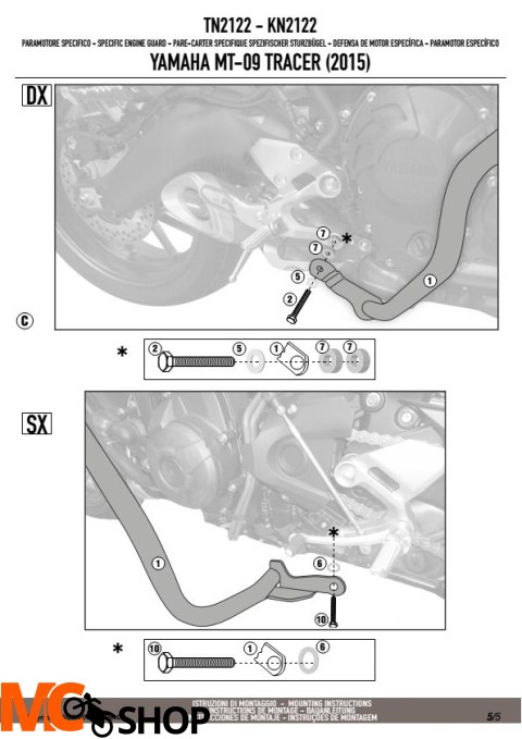 Gmole Givi TN2122 do YAMAHA MT-09 (15-16) osłony silnika