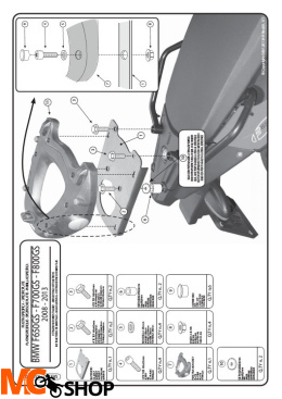 Givi SR5107 MOCOWANIE CENTRALNE MONOKEY z płytą BMW F 650 GS / F 800 GS (08 > 15)