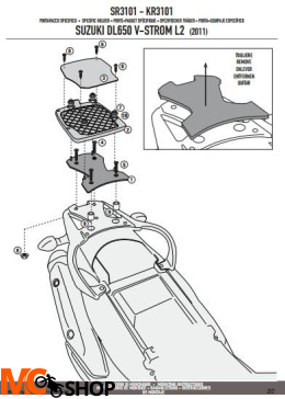 Kappa KR3101 Stelaż centralny Suzuki Dl 650 V-STORM L2 (2011)