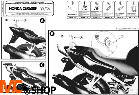 Kappa K2520 Stelaż Kufra Honda Cbr 600F (99-08)