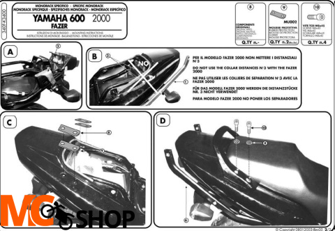 Kappa K3400 Stelaż Kufra Yamaha Fzs 600 Fazer (98-0