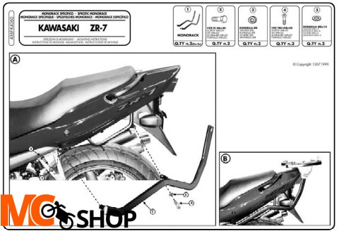 Kappa K4360 Stelaż centralny KAWASAKI ZR7