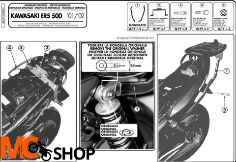 Kappa K4400 Stelaż centralny Kawasaki Er 5 (01-06)