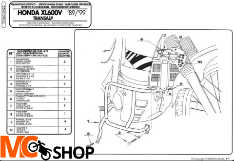 Kappa KN22 Gmole Honda Xl 600 V Transalp (89-99)