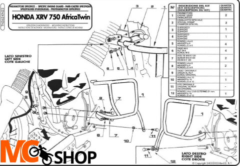 Kappa KN23 Gmole Honda Africa Twin 750 (96 > 02)