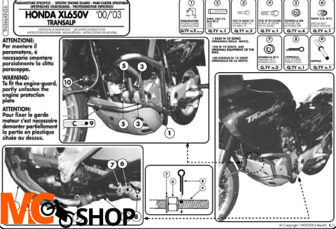 Kappa KN26 Gmole Honda Xl 650V Transalp (00 > 07)