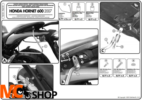 Kappa TK219 Stelaż sakw Honda CB600F Hornet 07-09