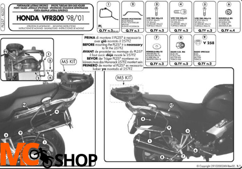 Stelaż boczny Kappa KL257 Honda VFR 800 98-01