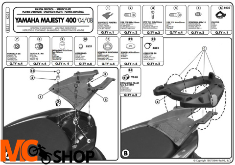 Kappa K331 Stelaż Yamaha Majesty 04-14, XJ 900