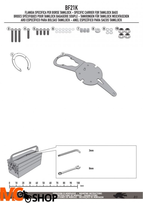 Kappa BF21K Pierścień mocujący tanklock Yamaha MT-07