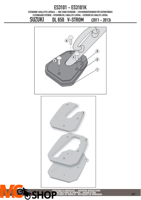 KAPPA ES3101K POSZERZENIE STOPKI SUZUKI DL 650 V-STROM L2-L3 (11-13)