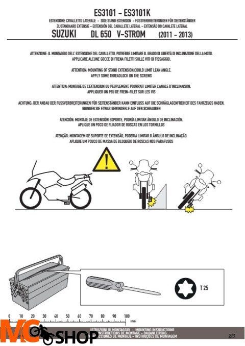 KAPPA ES3101K POSZERZENIE STOPKI SUZUKI DL 650 V-STROM L2-L3 (11-13)