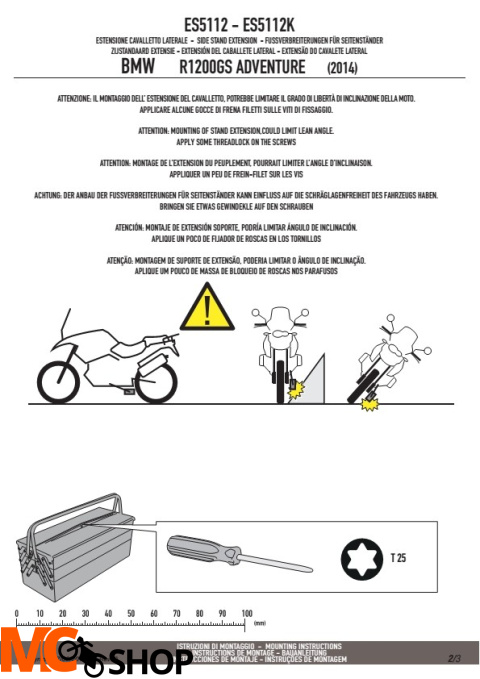 KAPPA ES5112K POSZERZENIE STOPKI BMW R1200GS ADVENTURE '14