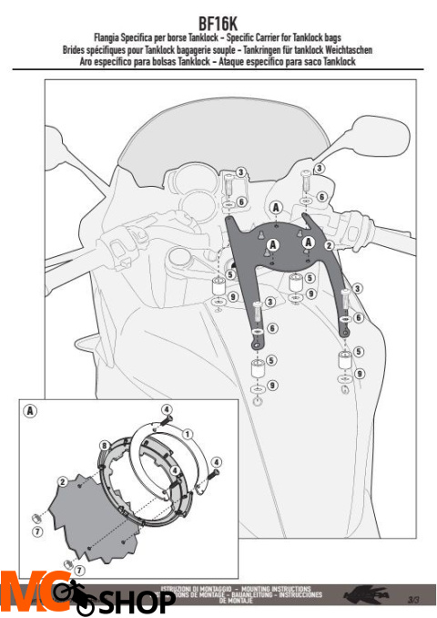 Kappa BF16K Pierścień mocujący tanklock BMW