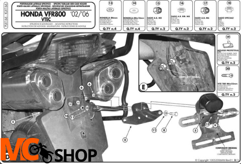 Kappa KLX166 stelaż boczny v35 VFR 800 VTEC (02>11)