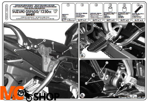 Kappa KLX539 Mocowanie boczne v35 Suzuki Bandit / GSX