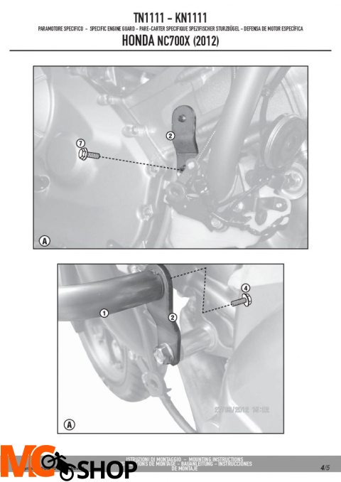 Kappa KN1111 Osłony Silnika Honda NC700X