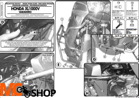 Kappa KN28 Gmole Honda Xl 1000V Varadero / Abs (03 > 0