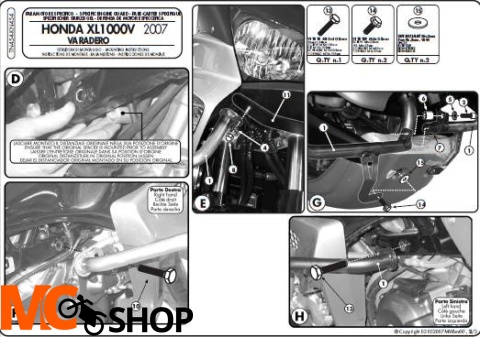 Kappa KN454 Osłony Silnika Honda Xl 1000V Varadero / Abs 07