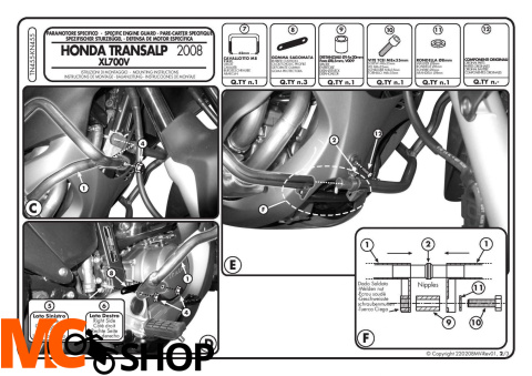 Kappa KN455 Osłony Silnika Honda Xl 700V Transalp