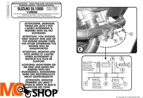 Kappa KN46 Osłony Silnika Suzuki Klv 1000 (04 > 09)