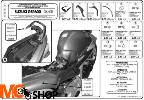 Kappa KR116 Stelaż centralny Suzuki GSR 600 06>11