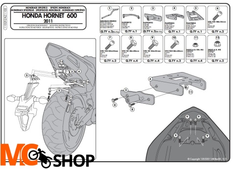 Kappa KZ1102 stelaż centralny Hornet 600 /CBR 600