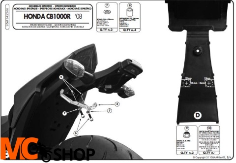 Stelaż centralny Kappa kz266 do CB 1000 R 08-15
