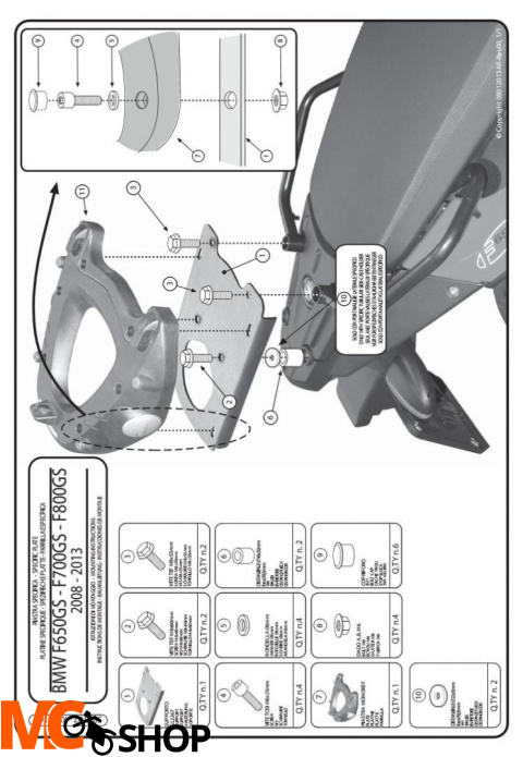 Stelaż Kappa KR5107 Bmw F650/700/800 GS 08-15