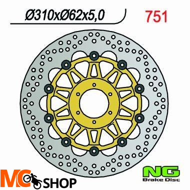 NG TARCZA HAMULCA PRZÓD HONDA CBR 900 98-99 NG751