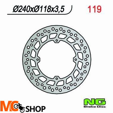 NG TARCZA HAMULCA PRZÓD HONDA CRM 125, XLR 125, XR 250/600 NG119