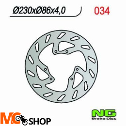 NG TARCZA HAMULCOWA PRZÓD YAMAHA YZ 125 (86-87), YZ 250 (86-88) NG034