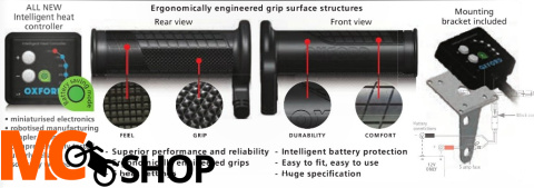 Nowy model! OXFORD manetki podgrzewane PREMIUM SPORTS do motocykla z panelem sterującym V8 do kierownicy 22mm