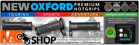 Nowy model! OXFORD manetki podgrzewane PREMIUM SPORTS do motocykla z panelem sterującym V8 do kierownicy 22mm