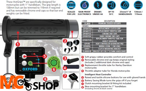 OXFORD MANETKI PODGRZEWANE PREMIUM CRUISER (1' - CALOWE/138-199MM) KOŃCÓWKA CHROMOWANA EL800