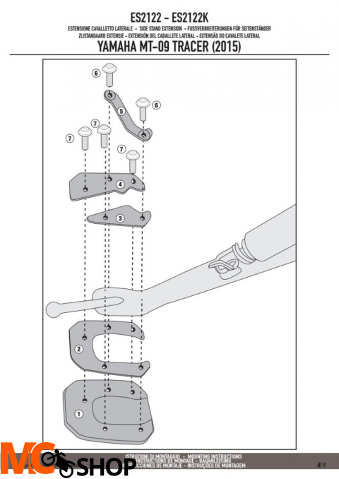 KAPPA ES2122K POSZERZENIE STOPKI YAMAHA MT-09 850 TRACER (2015)