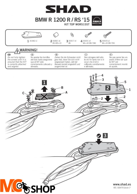 STELAŻ KUFRA TYŁ SHAD BMW R1200R - 15/16