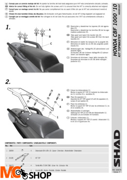 STELAŻ KUFRA TYŁ SHAD HONDA CBF 1000 - 10/13